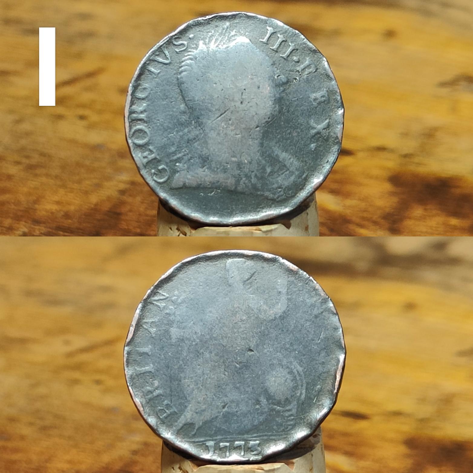 Georgian copper halfpennies / US colonial coin