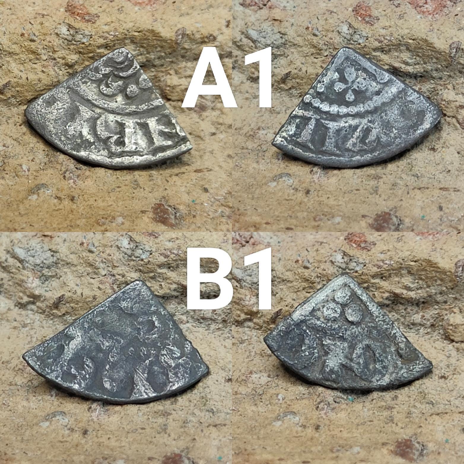 Medieval Silver Coin UK / Henry III voided long cross cut quarter farthing