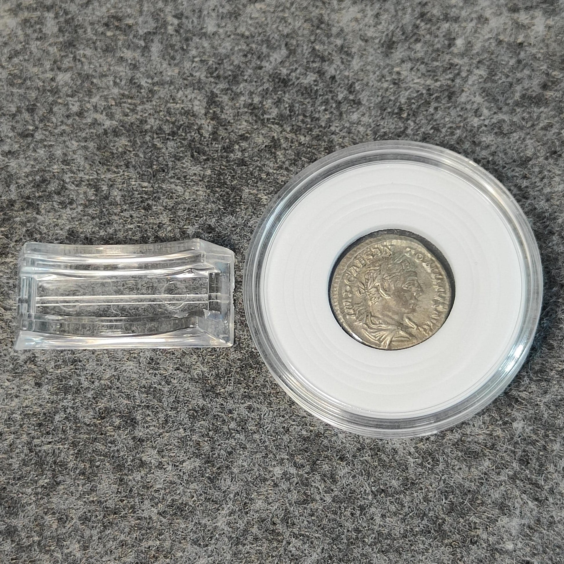 Coin Capsule Display case with stand and foam gasket