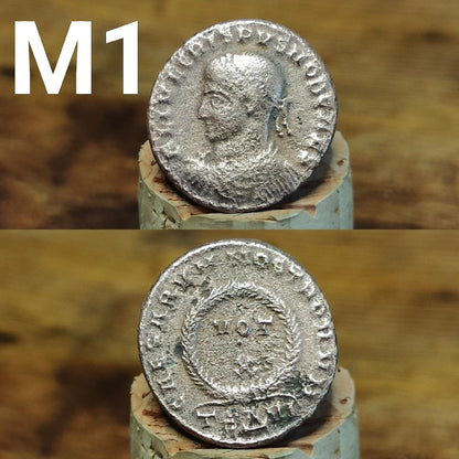 Cleaned Roman coins, ancient Nummus and Follis