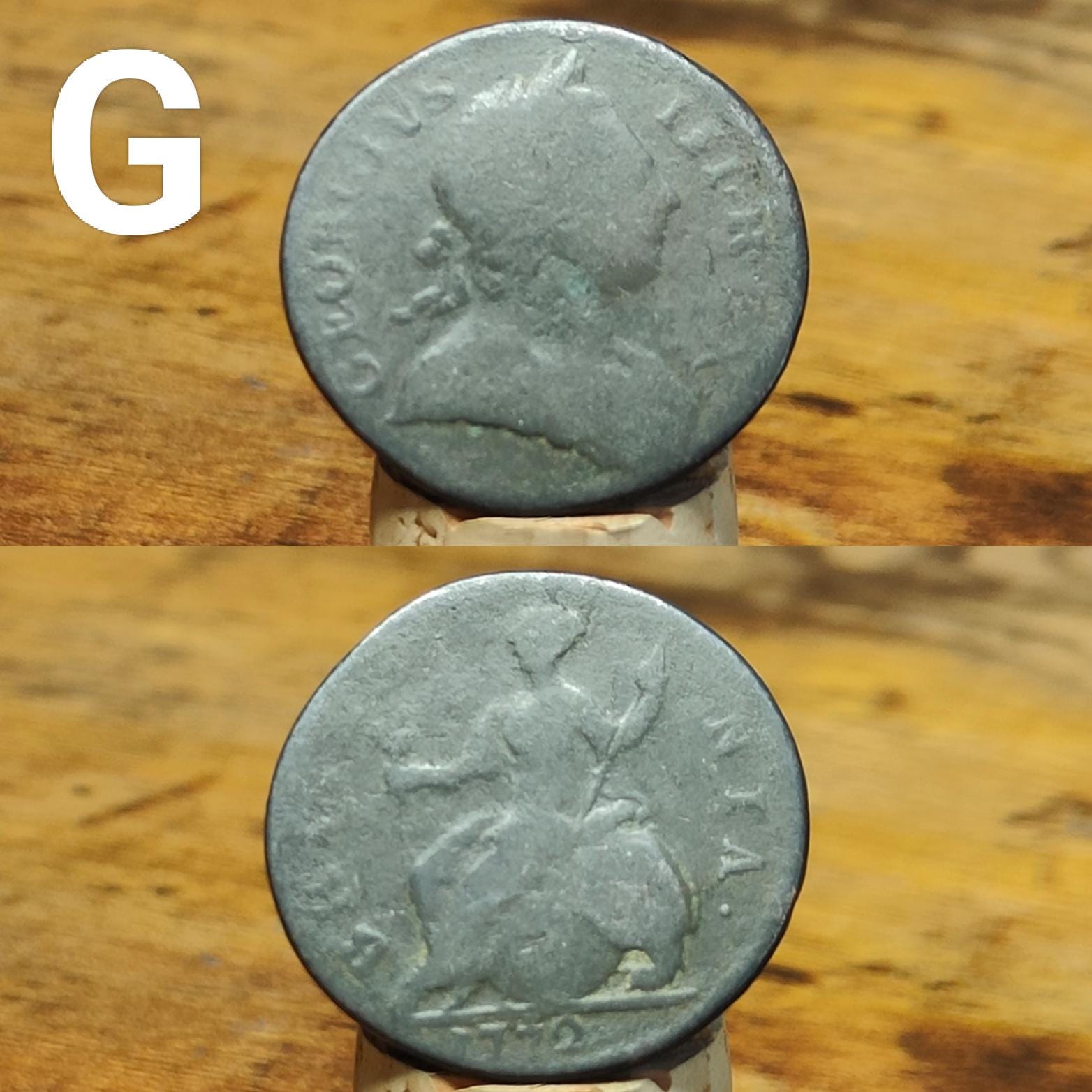 Georgian copper halfpennies / US colonial coin
