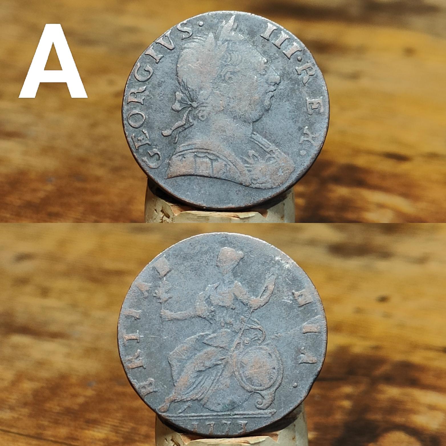 Georgian copper halfpennies / US colonial coin