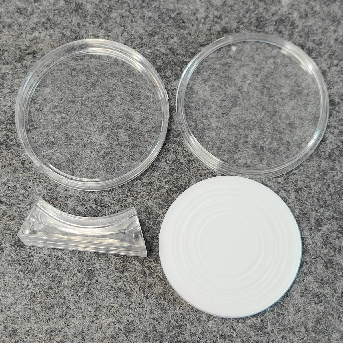 Coin Capsule Display case with stand and foam gasket