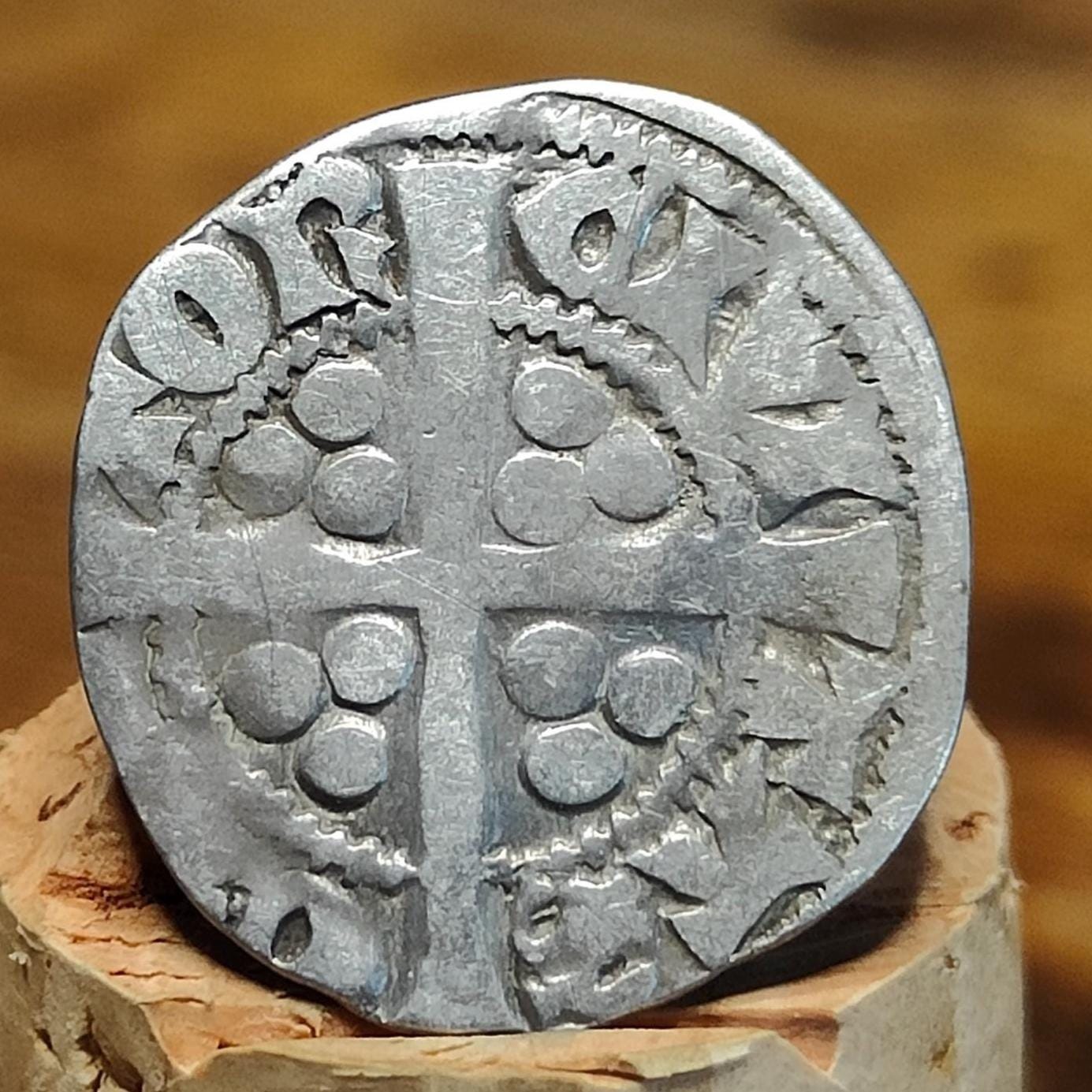 King Edward I Medieval hammered silver penny coin, 700 years old
