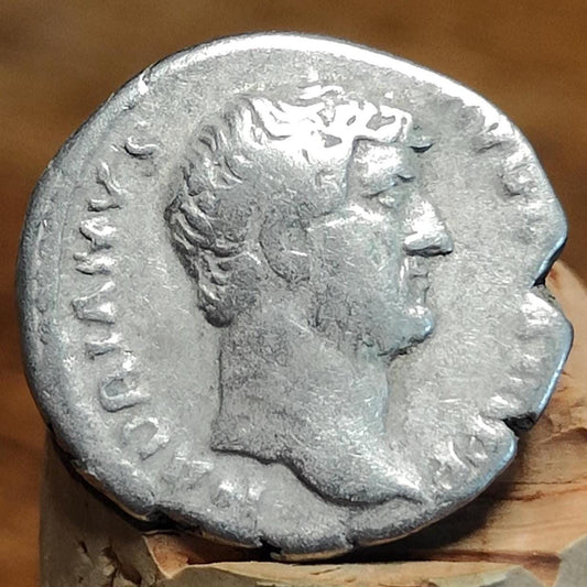 Hadrian Silver Denarius with Moneta reverse, Ancient roman coin