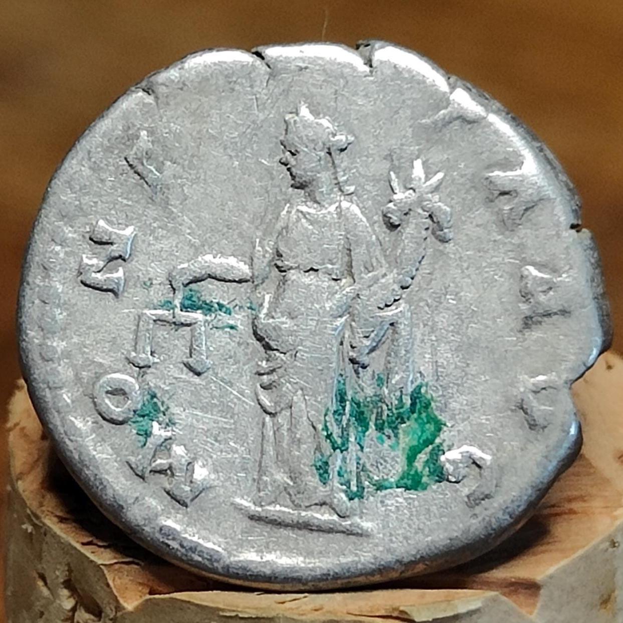Hadrian Silver Denarius with Moneta reverse, Ancient roman coin
