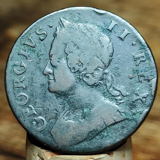George II half Penny, dated 1746 - Georgian/ US colonial coin