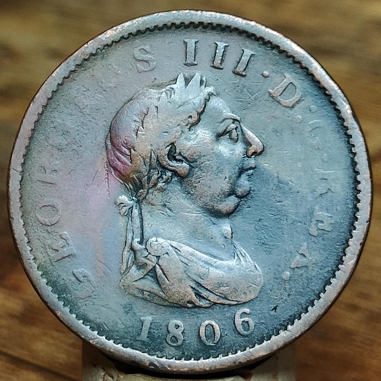 George III Penny, dated 1806 - Georgian/ Napoleonic war coin