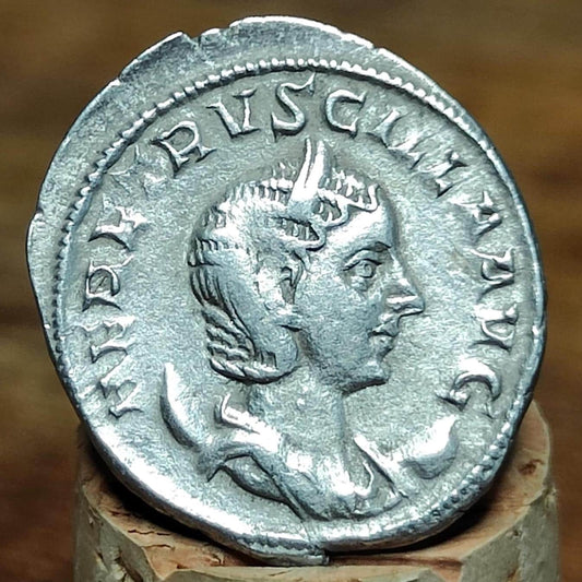 Herennia Etruscilla Roman Antoninianus, Juno reverse, ancient double denarius coin