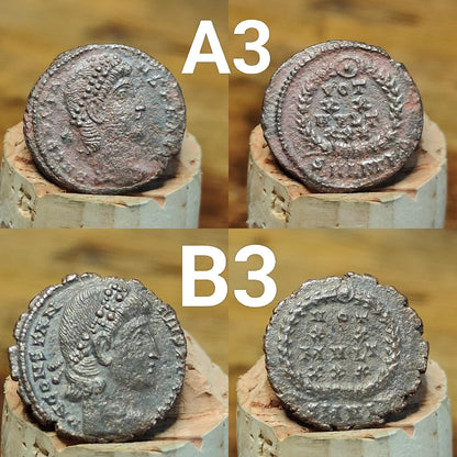 Genuine Roman coins, 4th century ancient Nummus