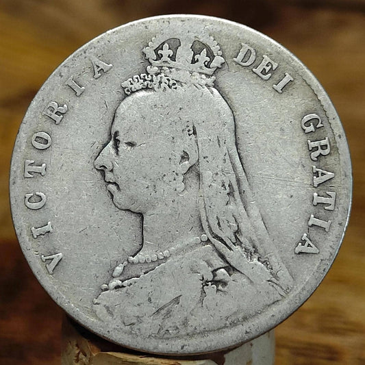 1889 Queen Victoria Silver Halfcrown Coin Jubilee Head