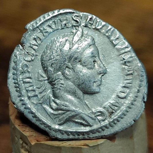 Severus Alexander with Pax reverse Silver Denarius, Ancient roman coin