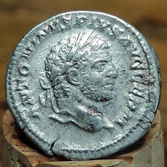 Caracalla Silver Denarius with Pax reverse, Ancient roman coin