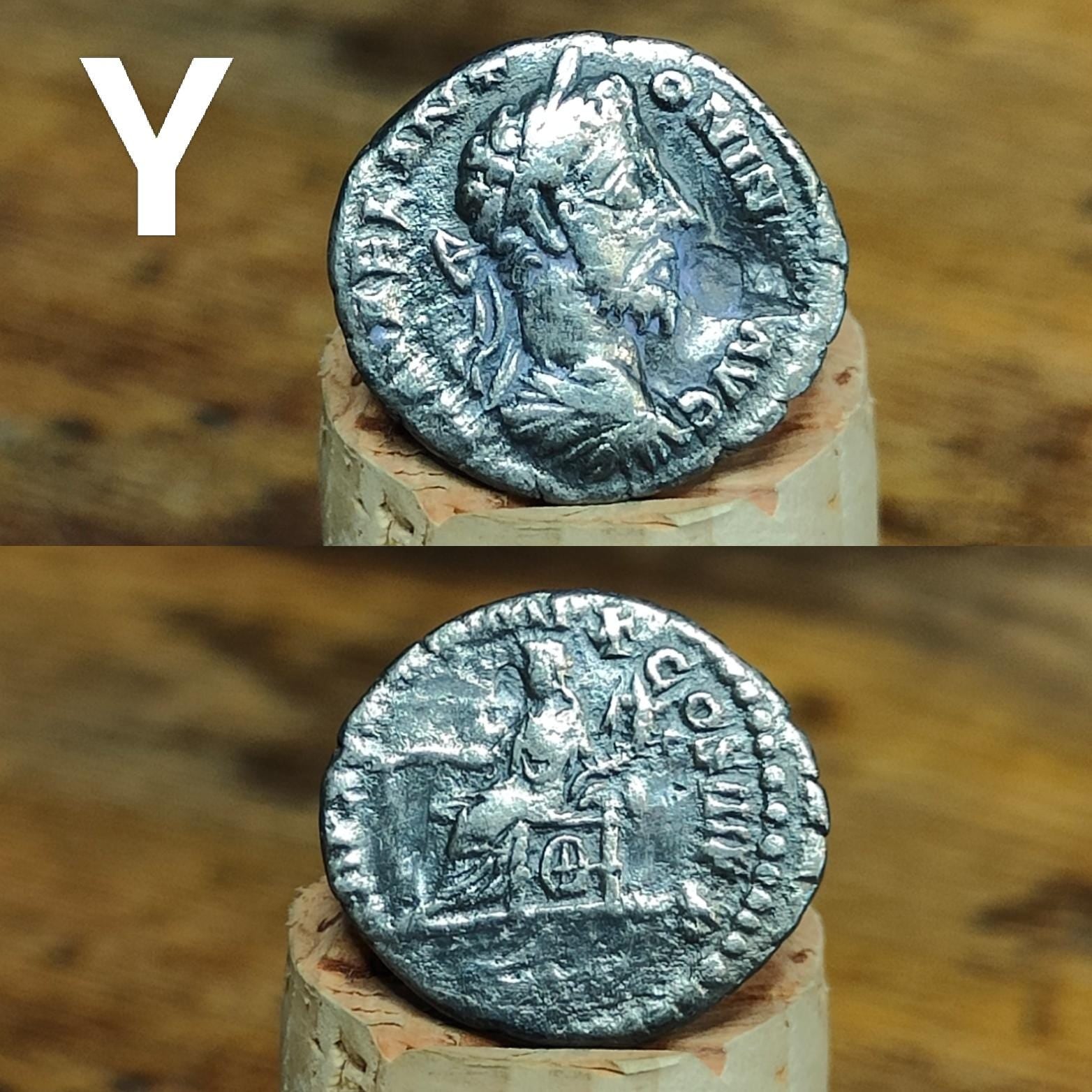 Authentic Roman silver Denarii featuring emperor of Rome, 1800 years old!