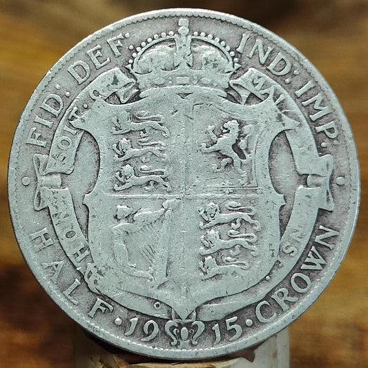 1915 King George V Silver Halfcrown Coin