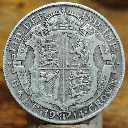 1914 King George V Silver Halfcrown Coin