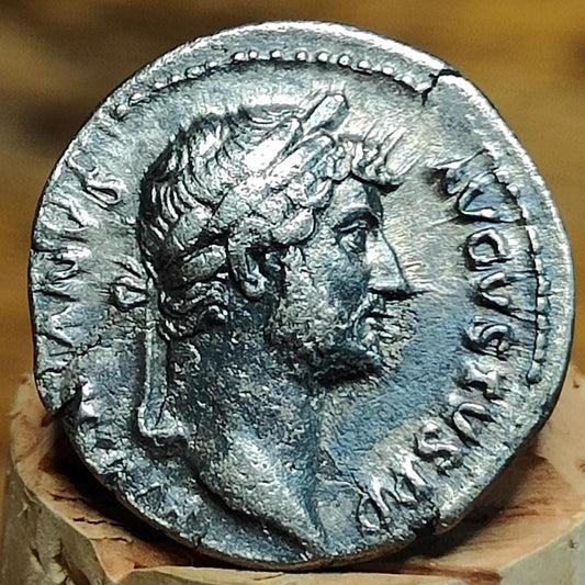 Hadrian Silver Denarius with Clementia reverse, Ancient roman coin