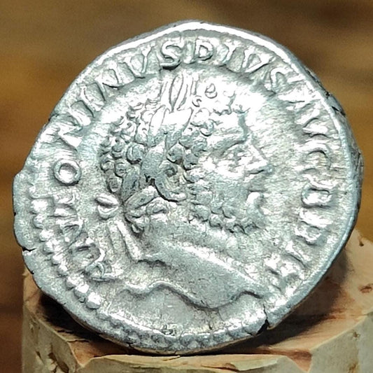Caracalla Silver Denarius with Moneta reverse, Ancient roman coin