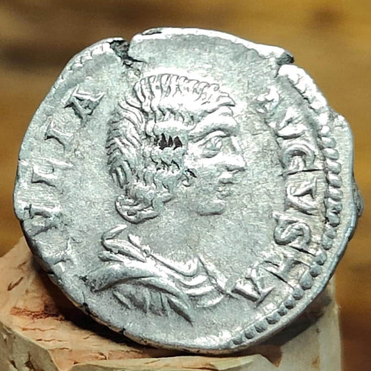 Julia Dommna Silver Denarius with Hilaritas reverse, Ancient roman coin