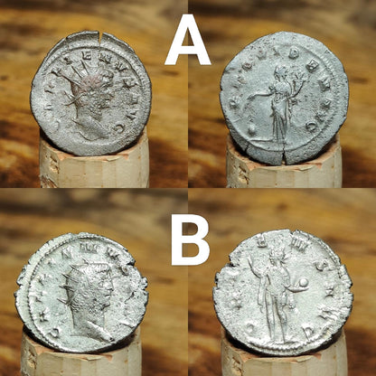 Gallienus Roman coins AE3, 3rd century ancient Antoninianus