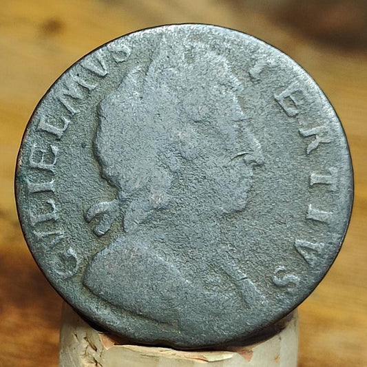 William III half Penny, late 1600s - Georgian/ US colonial coin