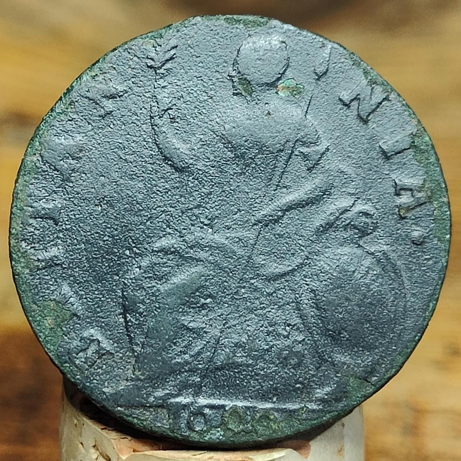 William III half Penny, late 1600s - Georgian/ US colonial coin
