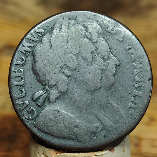 William & Mary half Penny, dated late 1600s - Georgian/ US colonial coin