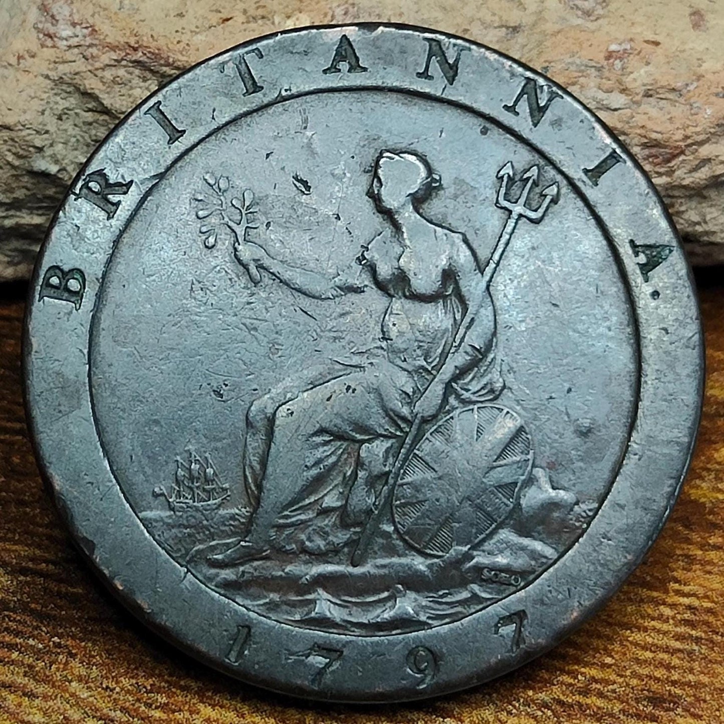 George III Cartwheel Penny, dated 1797 - Georgian/ US colonial coin