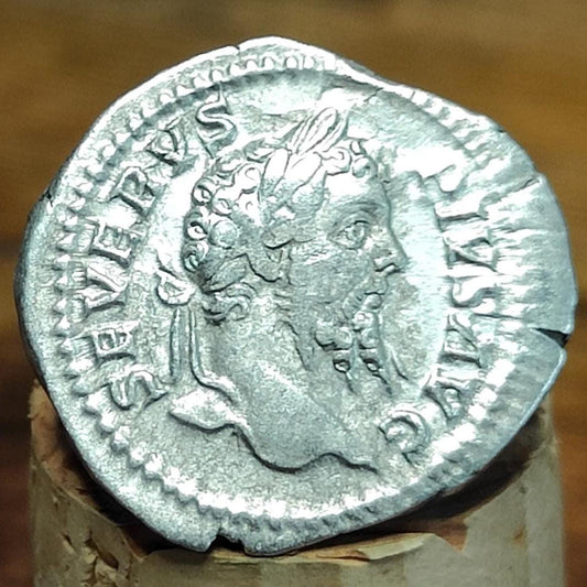 Septimius Severus with Victory reverse Silver Denarius, Ancient roman coin