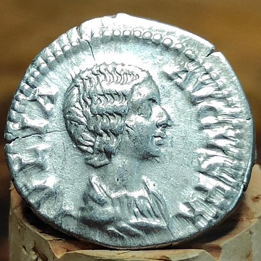 Julia Dommna Silver Denarius with Pietas reverse, Ancient roman coin