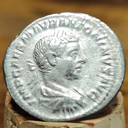Elagabalus Silver Denarius with Salus reverse, Ancient roman coin