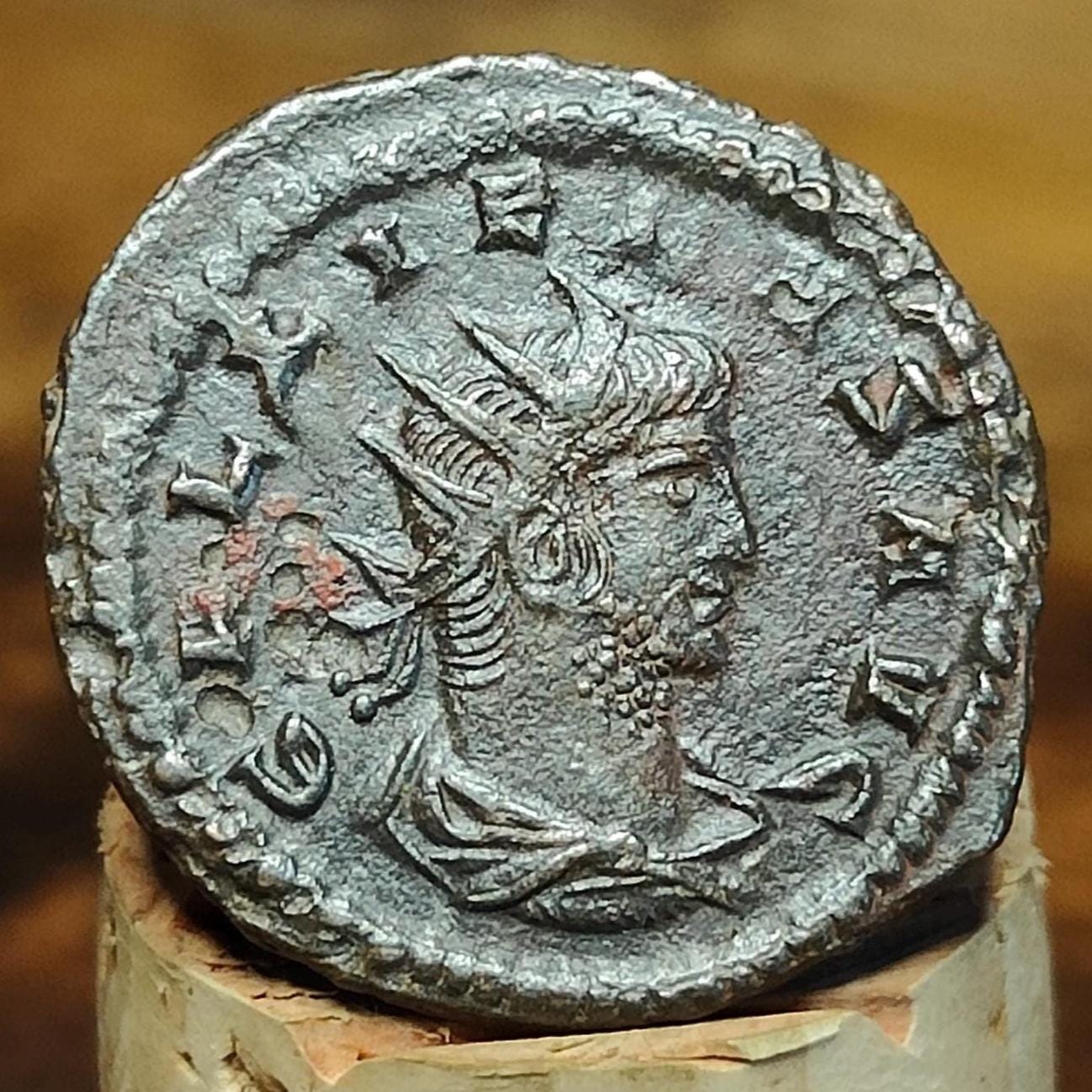 Emperor Gallienus Roman coin, Saturn reverse 3rd century ancient Antoninianus,