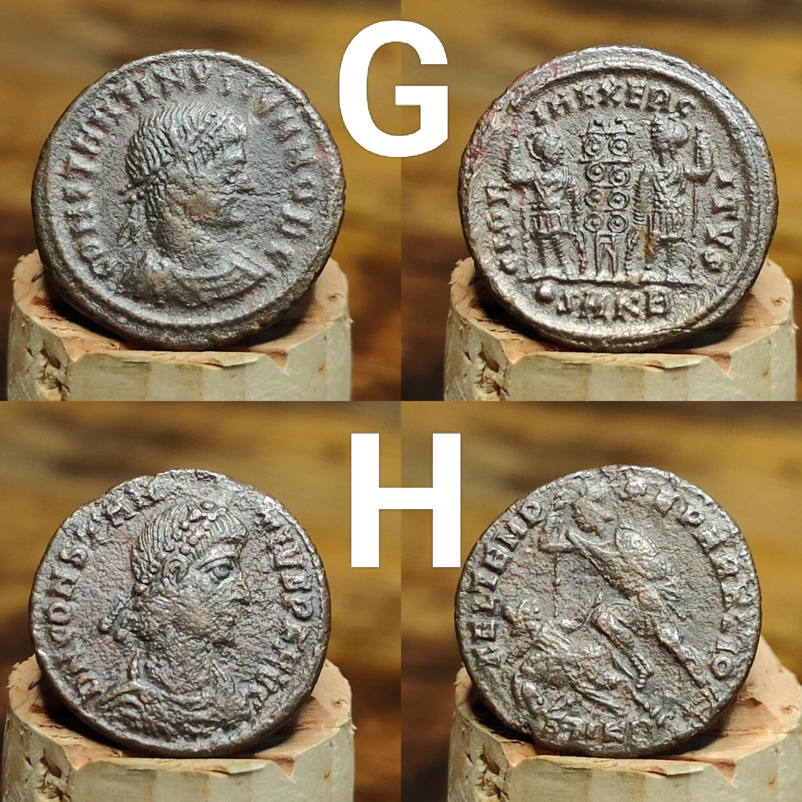 High grade Roman coins, 4th century ancient nummus