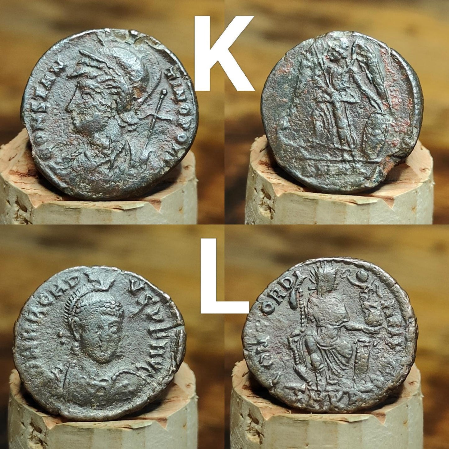 High grade Roman coins, 4th century ancient nummus