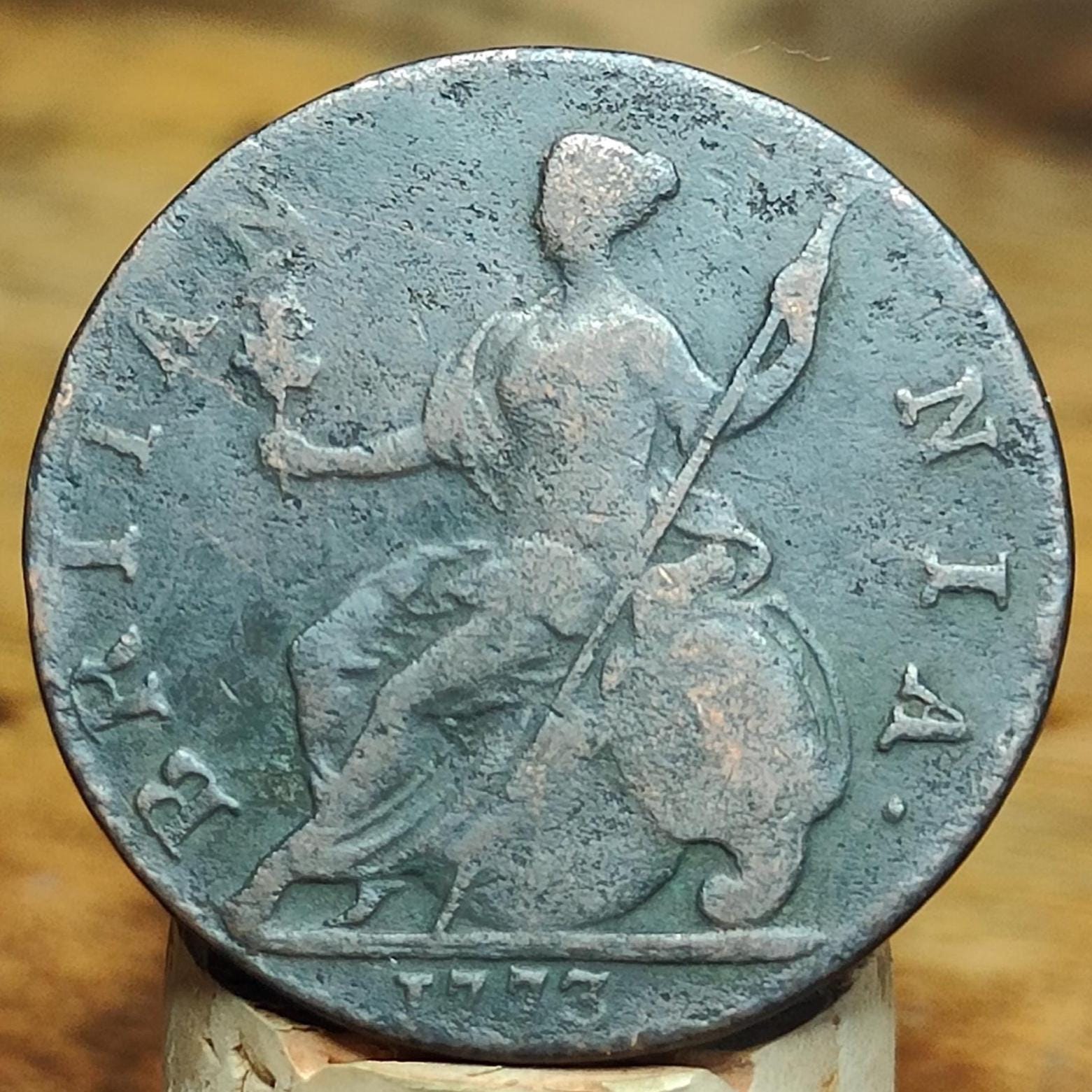 George III half Penny, dated 1773 - Georgian/ US colonial coin