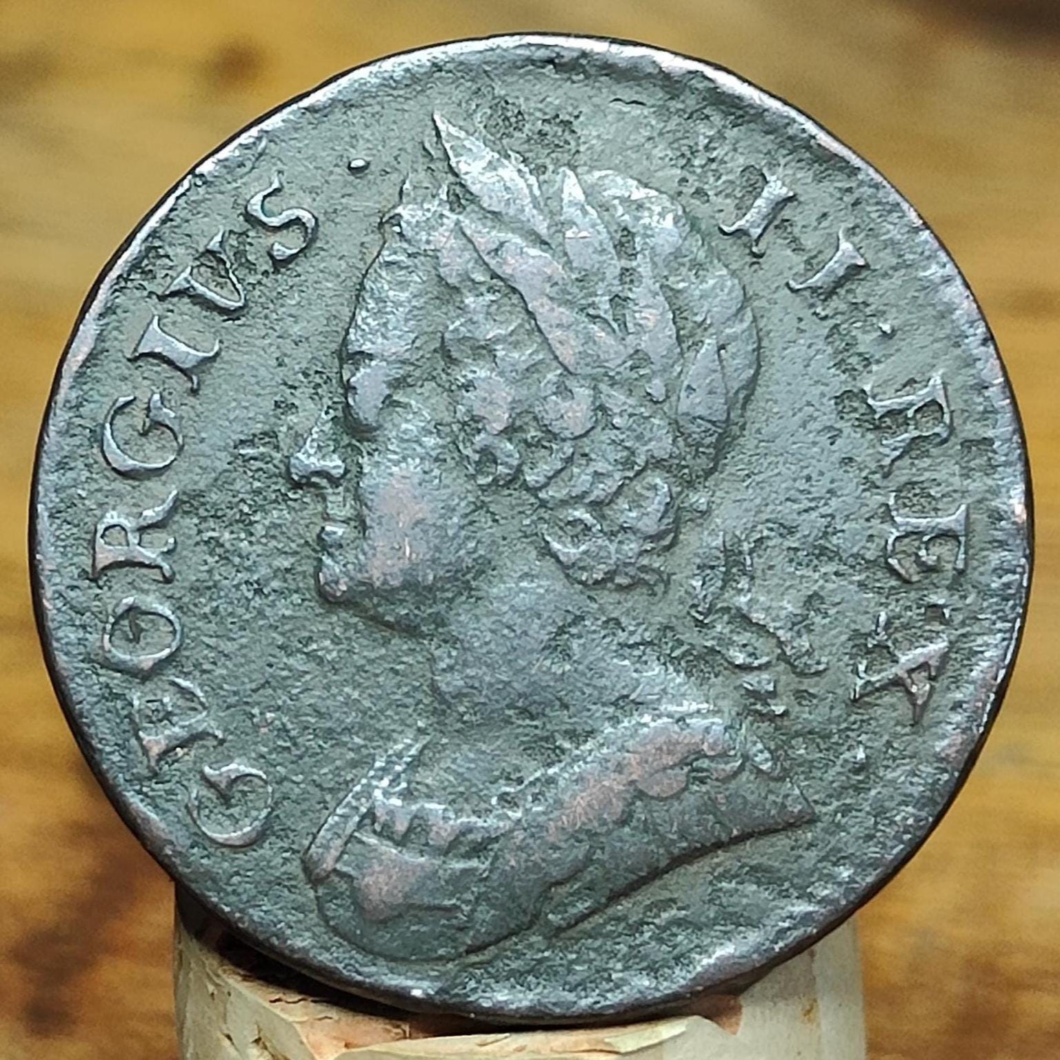 George II half Penny, dated 1752 - Georgian/ US colonial coin