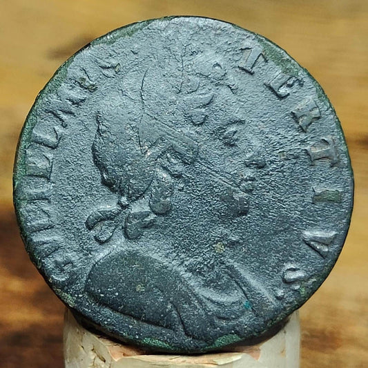 William III half Penny, late 1600s - Georgian/ US colonial coin