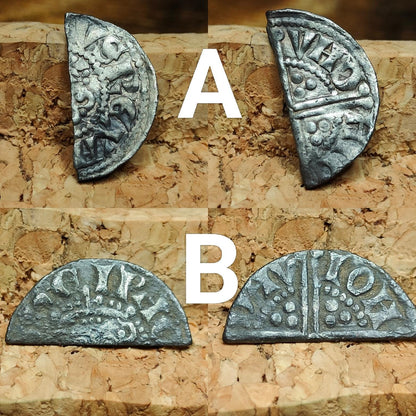 Medieval Silver Coin UK / Henry III voided long cross cut half penny