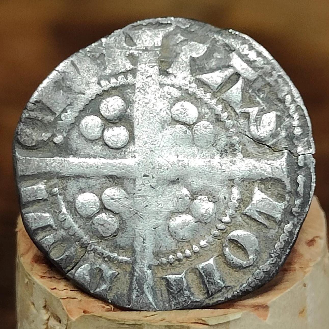 King Edward I Medieval hammered silver penny coin, 700 years old