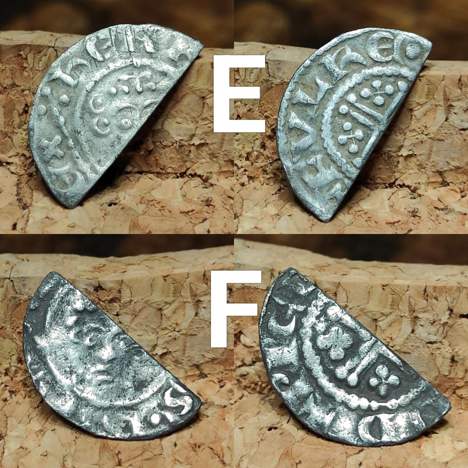 Medieval Voided Short Cross Cut Half Penny, Ancient Silver Coin UK