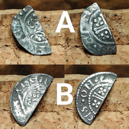 Medieval Voided Short Cross Cut Half Penny, Ancient Silver Coin UK