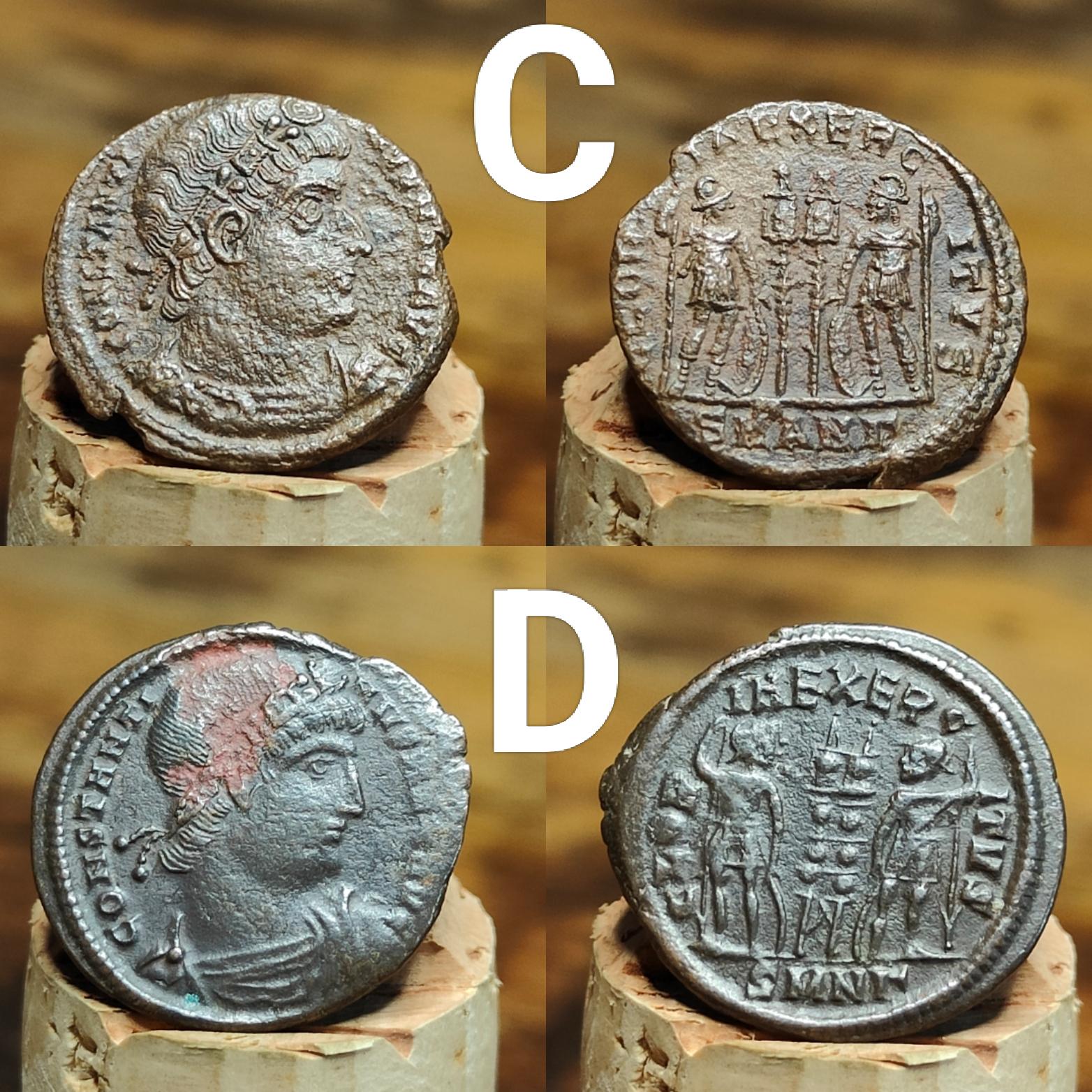 High grade Roman coins, 4th century ancient nummus