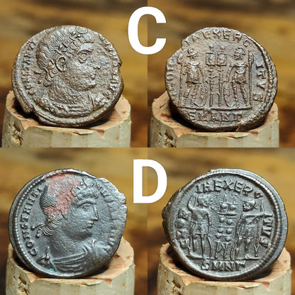 High grade Roman coins, 4th century ancient nummus