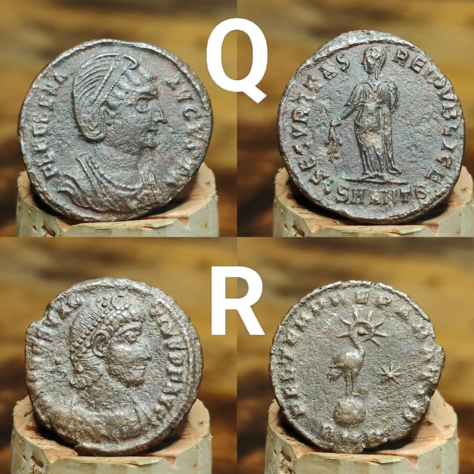 High grade Roman coins, 4th century ancient nummus