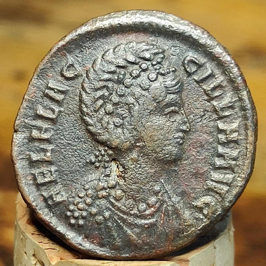 Aelia Flaccilla Roman coin with Victory reverse, 4th century ancient Follis AE2
