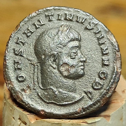Constantine II coin with votive reverse, high grade ancient roman Nummus