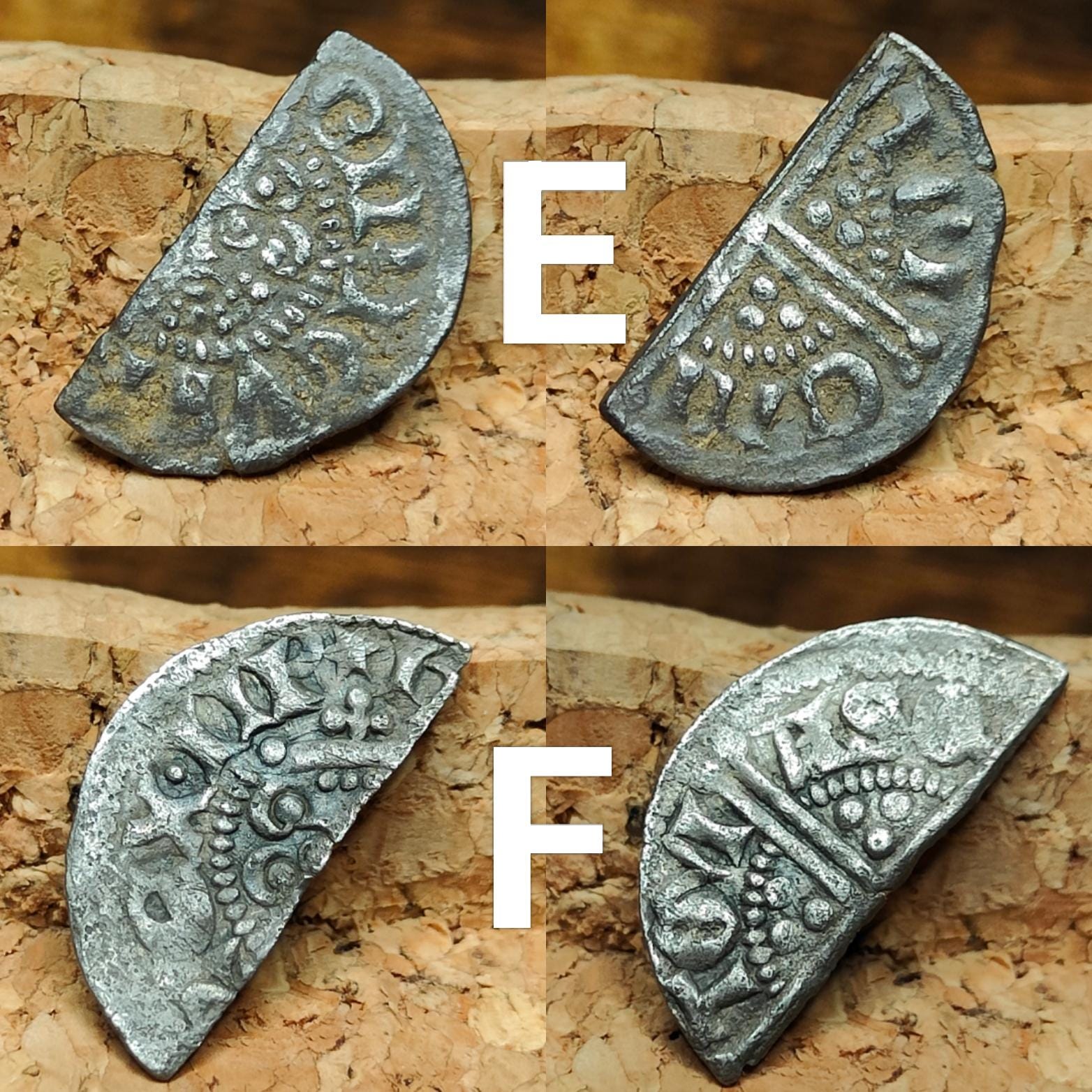 Medieval Silver Coin UK / Henry III voided long cross cut half penny