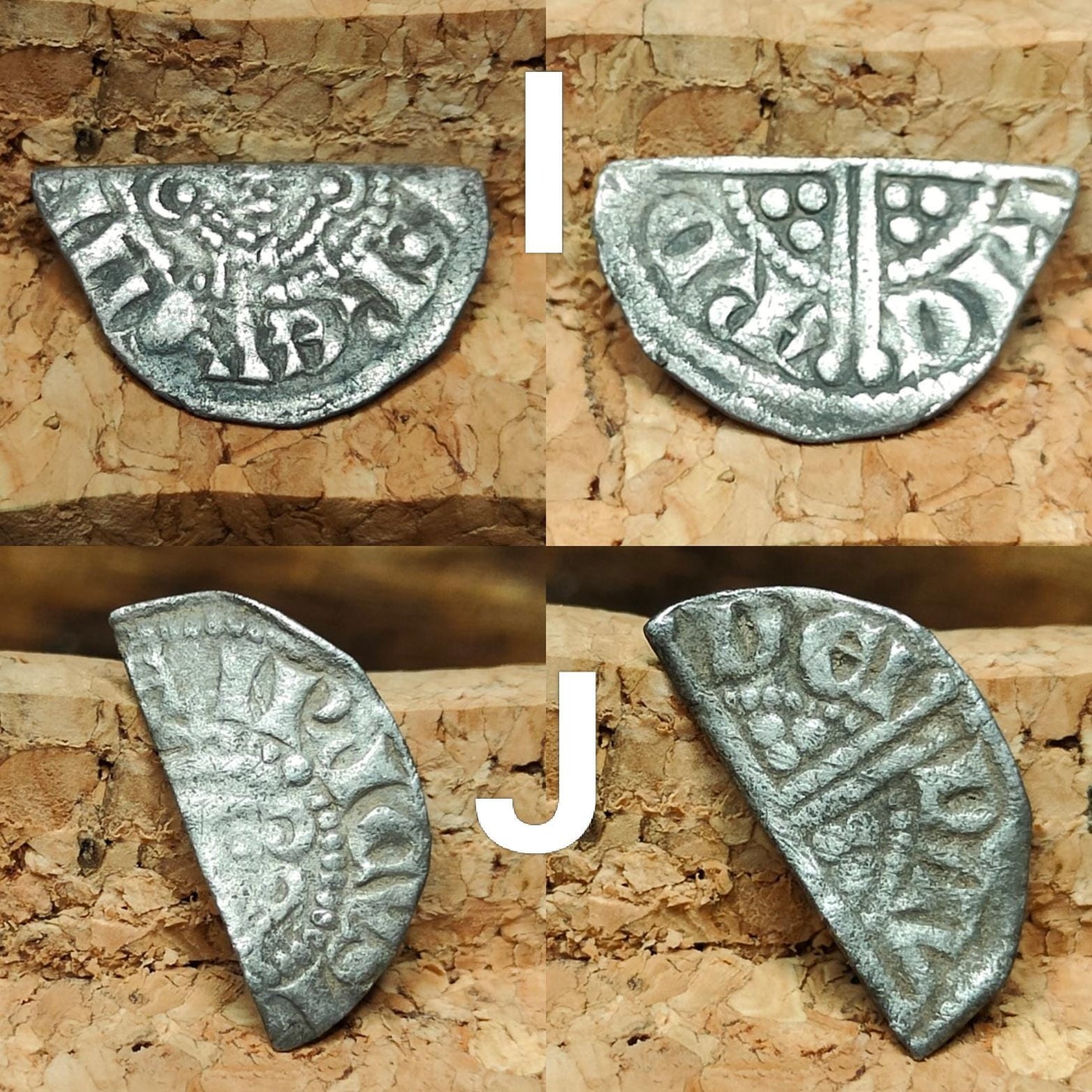 Medieval Silver Coin UK / Henry III voided long cross cut half penny