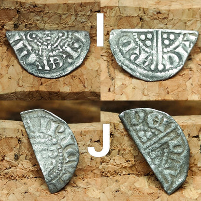 Medieval Silver Coin UK / Henry III voided long cross cut half penny