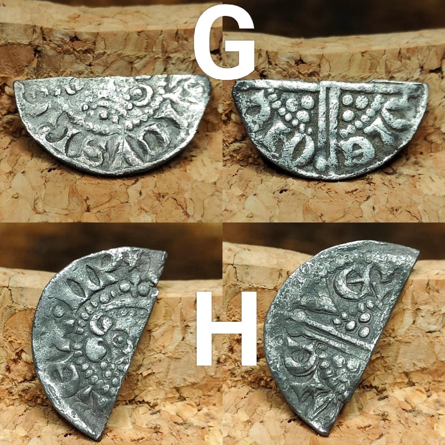 Medieval Silver Coin UK / Henry III voided long cross cut half penny